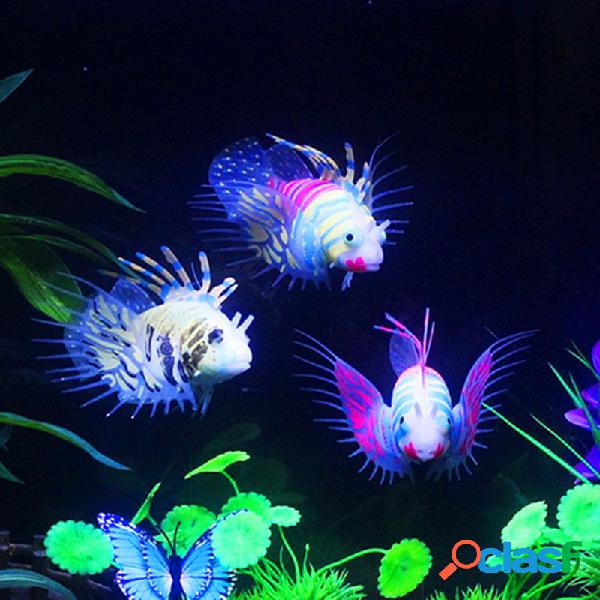 Brilham no escuro Aquário Artificial Lionfish Ornament Fish