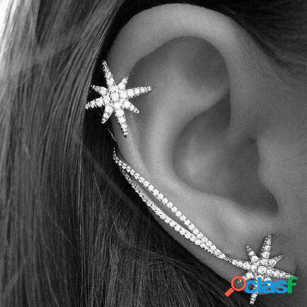 Brincos de gota de neve na moda Rhinestone Assimetria Brinco