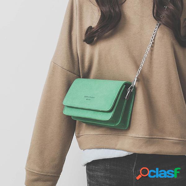 Cadeia de mulheres elegante Crossbody Bolsa Ombro de couro