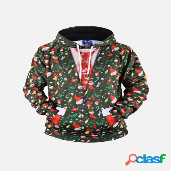 Camisola solta do laço do laço da cópia do Natal Camisola