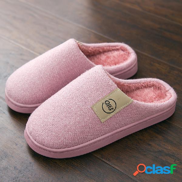 Chinelos em casa femininos Plush Plano Indoor Shoes