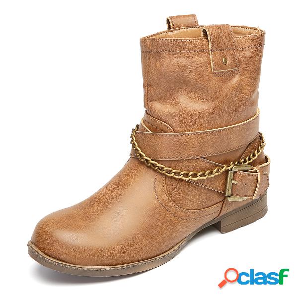 Correntes de metal decoração deslizamento em botas casuais