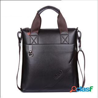 Couro genuíno dos homens de negócios bolsa de ombro Bolsa
