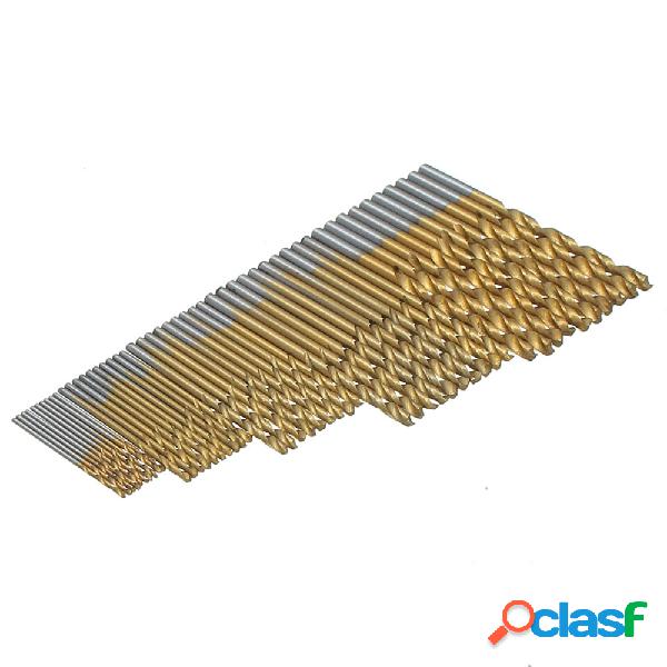 Drillpro 50 PCS 1 / 1.5 / 2 / 2.5 / 3mm HSS Titanium