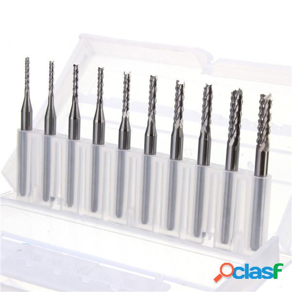 Drillpro DB-M3 10 pcs 1.3mm-3.175mm Carbide End Moinho