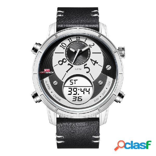 Esporte Quartz Digital Display Duplo Dial Relógio de Pulso