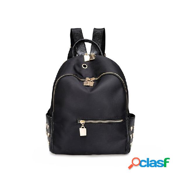 Feminino Bolsa Mochila Mini Rebite Mochila Viajando Bolsa