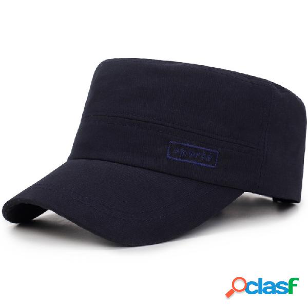 Homens Ajustável Windproof Algodão Selvagem Cap Flat