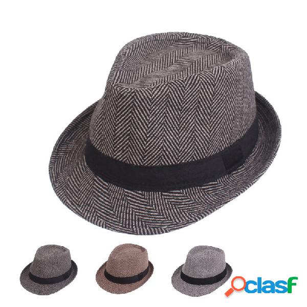 Homens Algodão Herringbone Jazz Chapéu Outdoor Casual