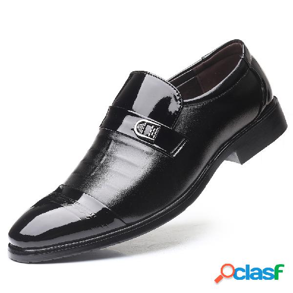 Homens Cap Toe Non Slip Slip-ons Tamanho Grande Sapatos