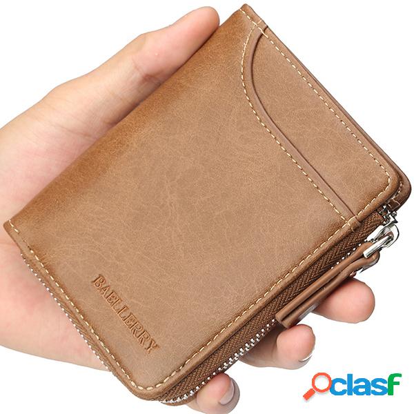 Homens Carteira Curta Vintage Soild Wallet