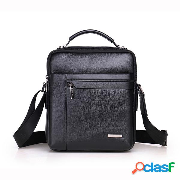 Homens Couro Genuíno Crossbody de negócios de couro