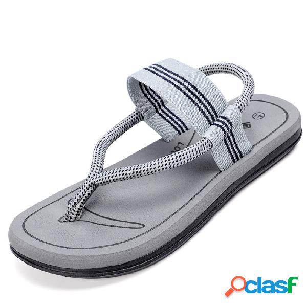 Homens Elastic Slip No Toe Clip Soft Sandálias Solares