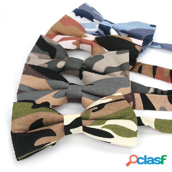 Homens Imprimir Camuflagem Gravata Bowtie Moda Vintage