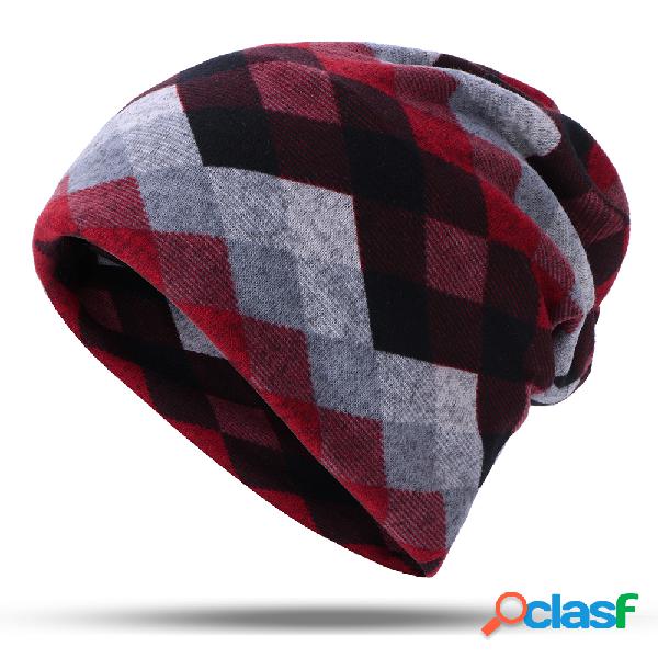 Homens Mulheres Treliça Quente Cashmere Gorro Chapéu