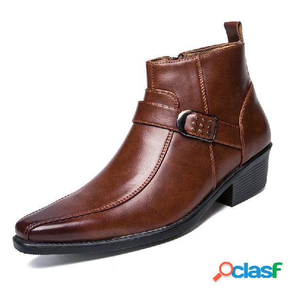 Homens Retro Cor Estilo Britânico Antiderrapante Botas De