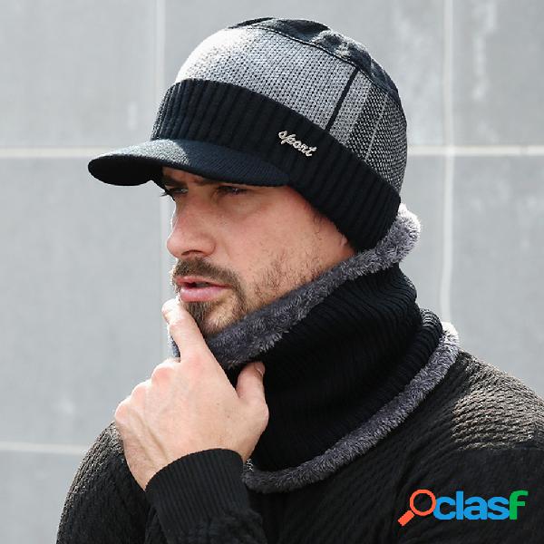Homens Skullies Beanie Chapéu Boné de inverno Boné de lã