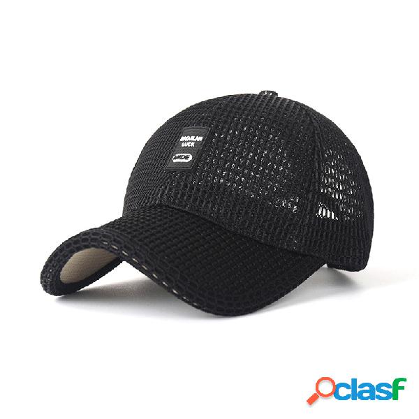 Homens Sunshade Casual Mesh Cap Fino Respirável Boné de