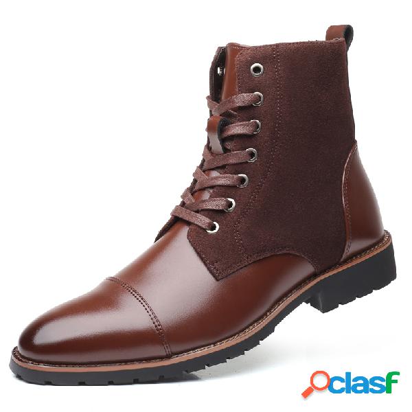 Homens Vintage Cap Toe Outdoor Wearable Lace Up Ankle Boots