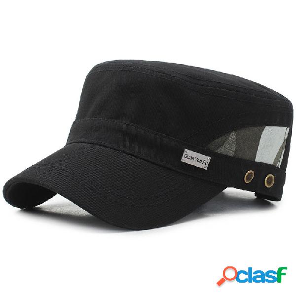 Homens Vintage Militar Do Exército Plana Cap Algodão Ao Ar