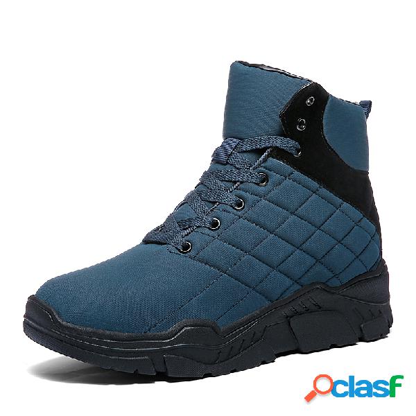 Homens impermeável pano quente forrado Lace Up Casual Ankle