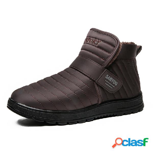 Homens impermeável tecido forro quente Gancho laço botas