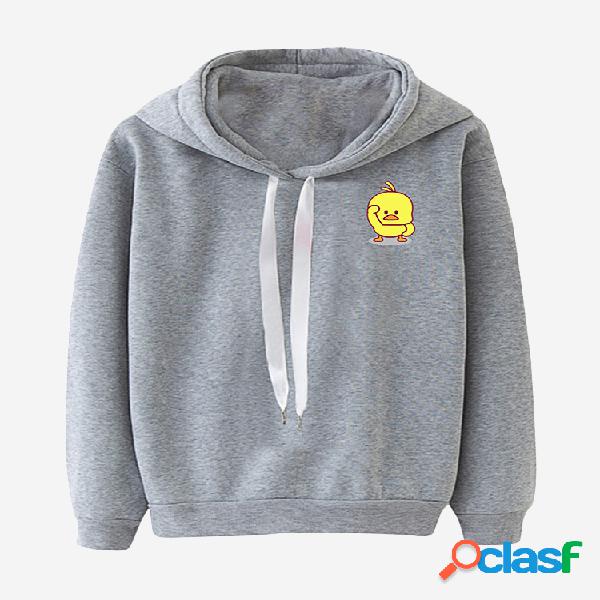 Hoodies bonitos do pato amarelo da cópia para mulheres