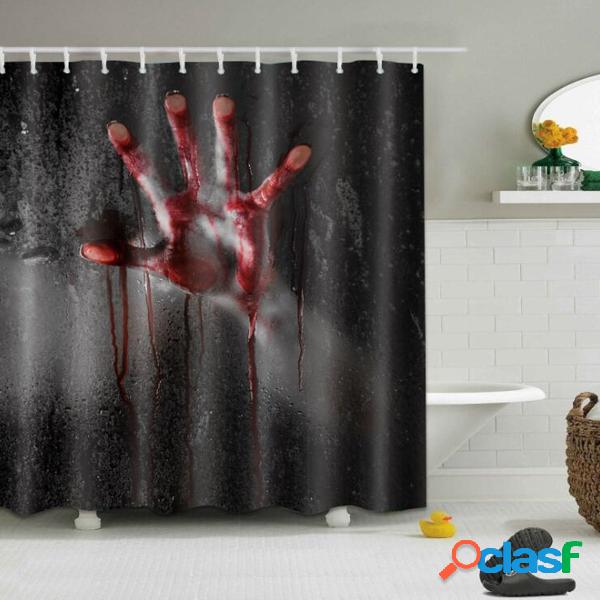 Horror de Halloween Mãos sangrentas Cortinas de chuveiro de