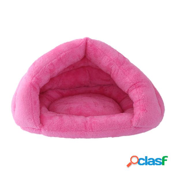 Luxuoso inverno quente chinelo pet cama cão gato saco de