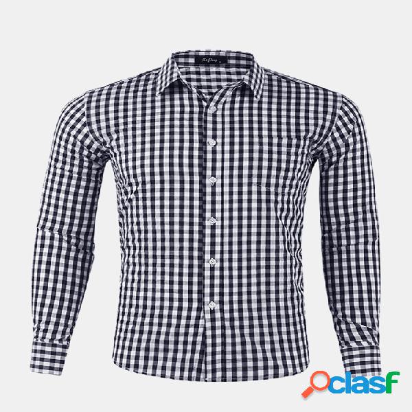 Manta de outono Fit Fit Turn-down Collar manga comprida