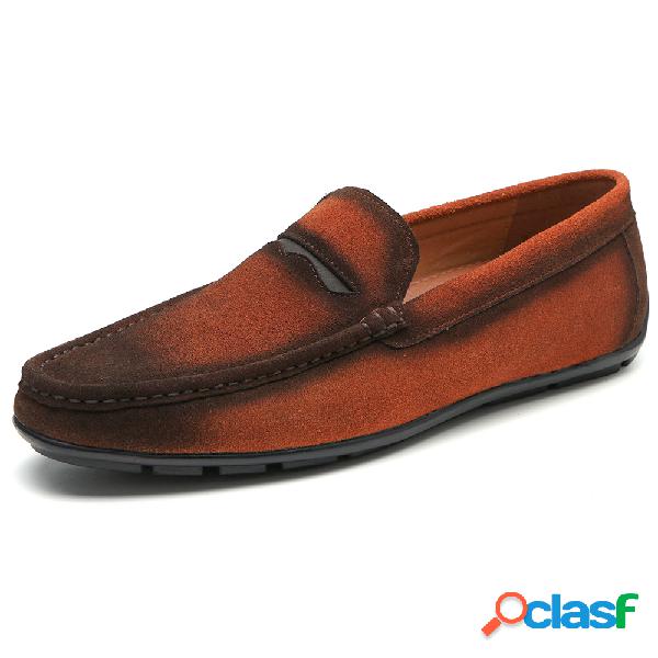Menico Homens Vintage Confort Camurça Loafers Slip On