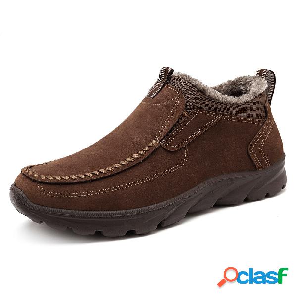 Menico Tamanho grande Men Suede Confortável Plush Warm