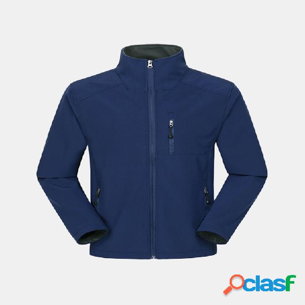 Mens Outdoor Soft Shell Forro de lã térmica à prova de