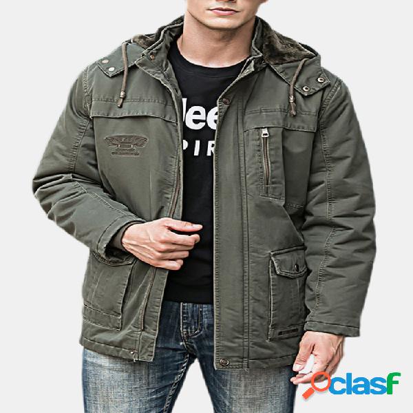 Mens Winter Thicken Warm Cotton Detachable Liner Mutil