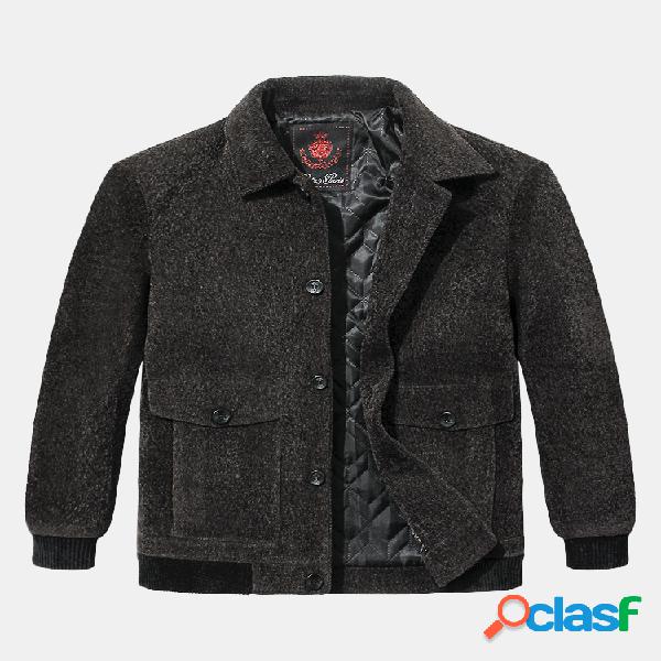 Mens Winter Warm Thicken Manga comprida Single Breasted