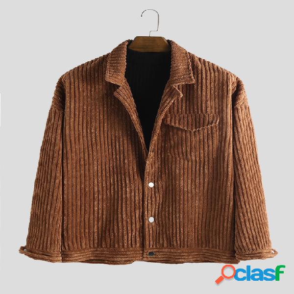 Mens breve estilo veludo cor sólida engrossar jaquetas