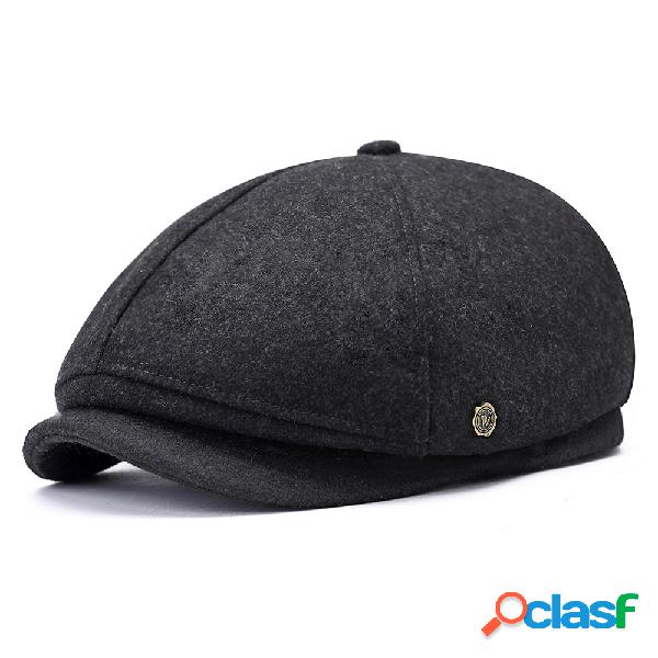 Mens inverno engrossar lã quente boina cap ao ar livre
