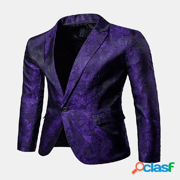 Mens jacquard casual dress terno palácio casamento banquete