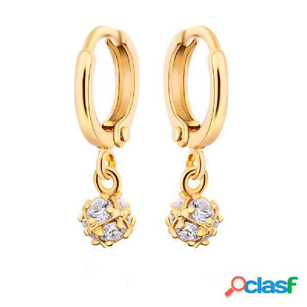 Moda Ear Drop Earrings Brincos Banhado A Ouro Ziron