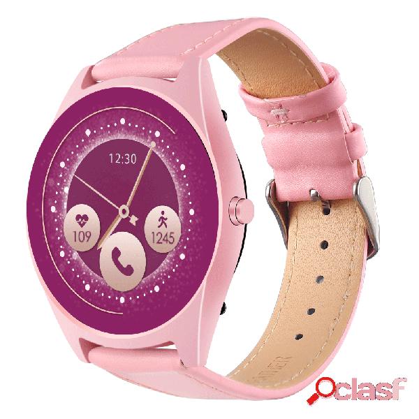 Moda pulseira de couro mulheres smart watch 2.5d tela de