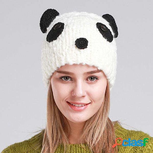 Mulheres Inverno Quente Bonito Panda Beanie Cap Ao Ar Livre