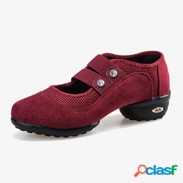 Mulheres casuais Soft malha sapatos de salto baixo