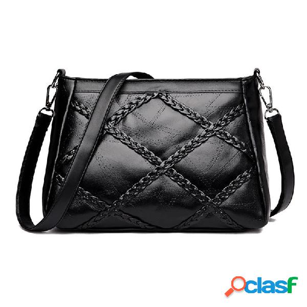 Mulheres elegantes PU couro Crossbody Bolsa