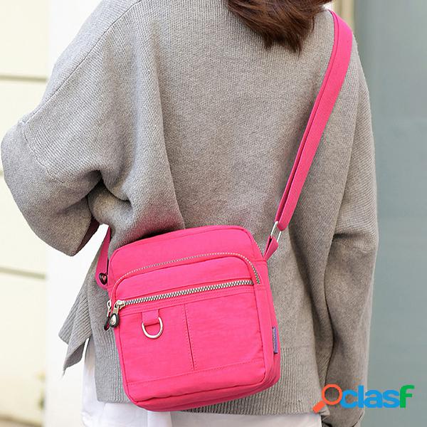 Mulheres impermeável Casual Crossbody Bolsa Nylon Ombro