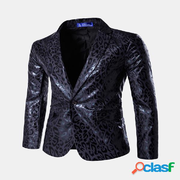 Negócios Slim Suit Leopard Impressão Wedding Banquet Club