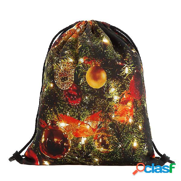 Ombro com cordão de mochila de Natal Bolsa para mulheres