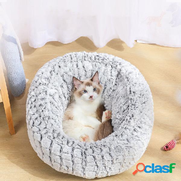 PV Long Plush Super Soft Pet Round Bed Kennel Cachorro Cat