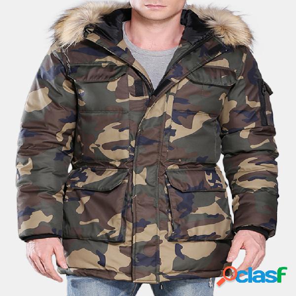 Plus Tamanho Camo Down Pad Jacket Estilo Militar Inverno