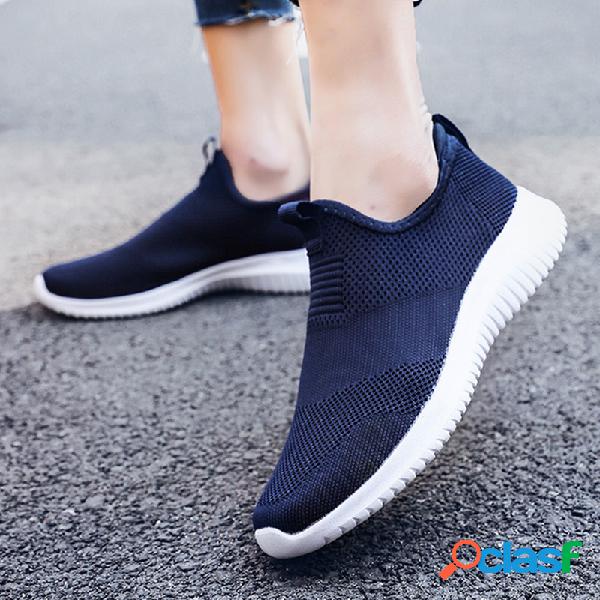 Plus Tamanho Mulheres Casual Walking Light Knit Soft