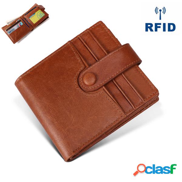 RFID Antimagnético Couro Genuíno 12 Card Slots Titular do